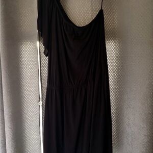 Old Navy Black One-Shoulder Dress